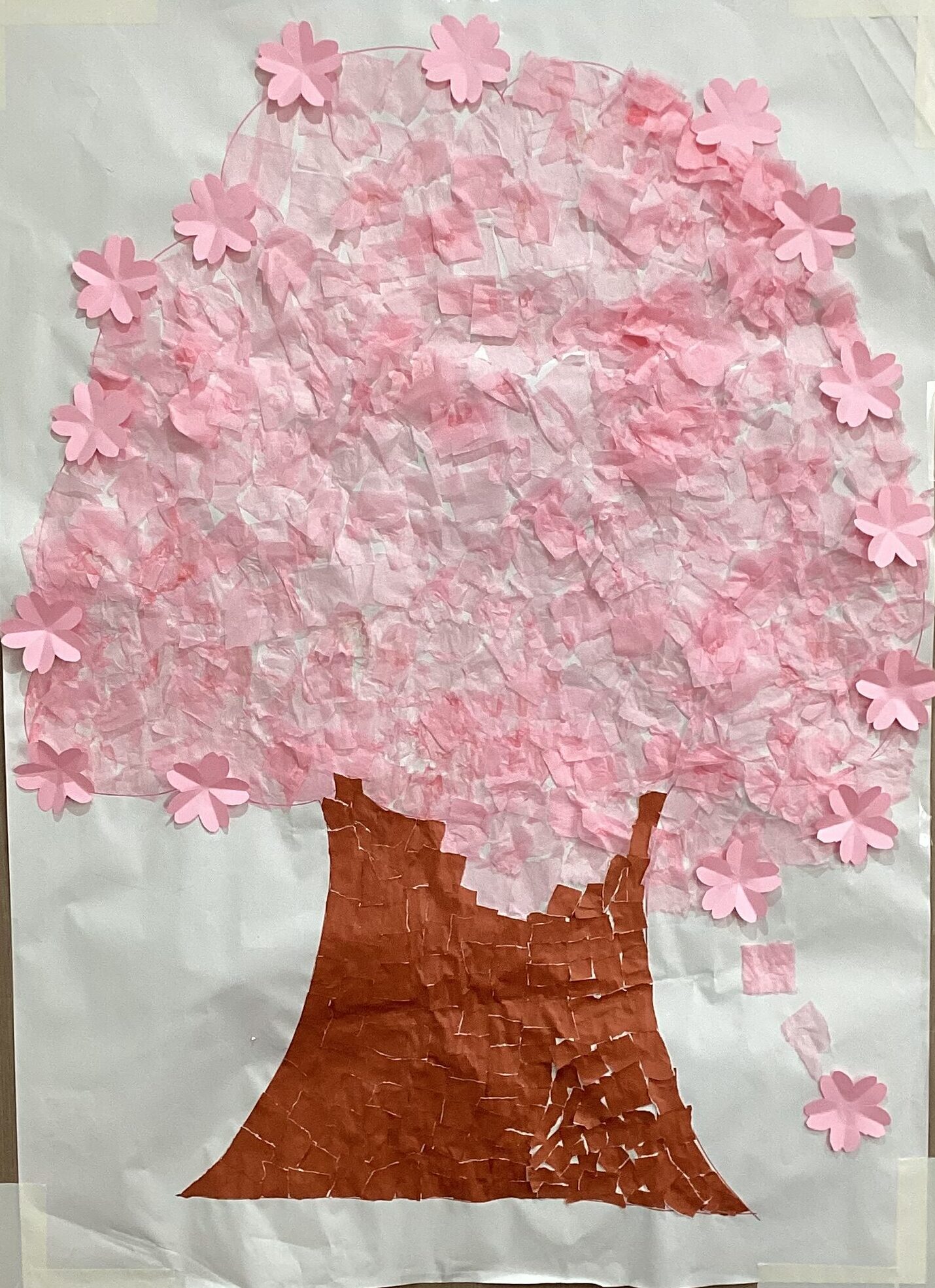 桜の貼り絵