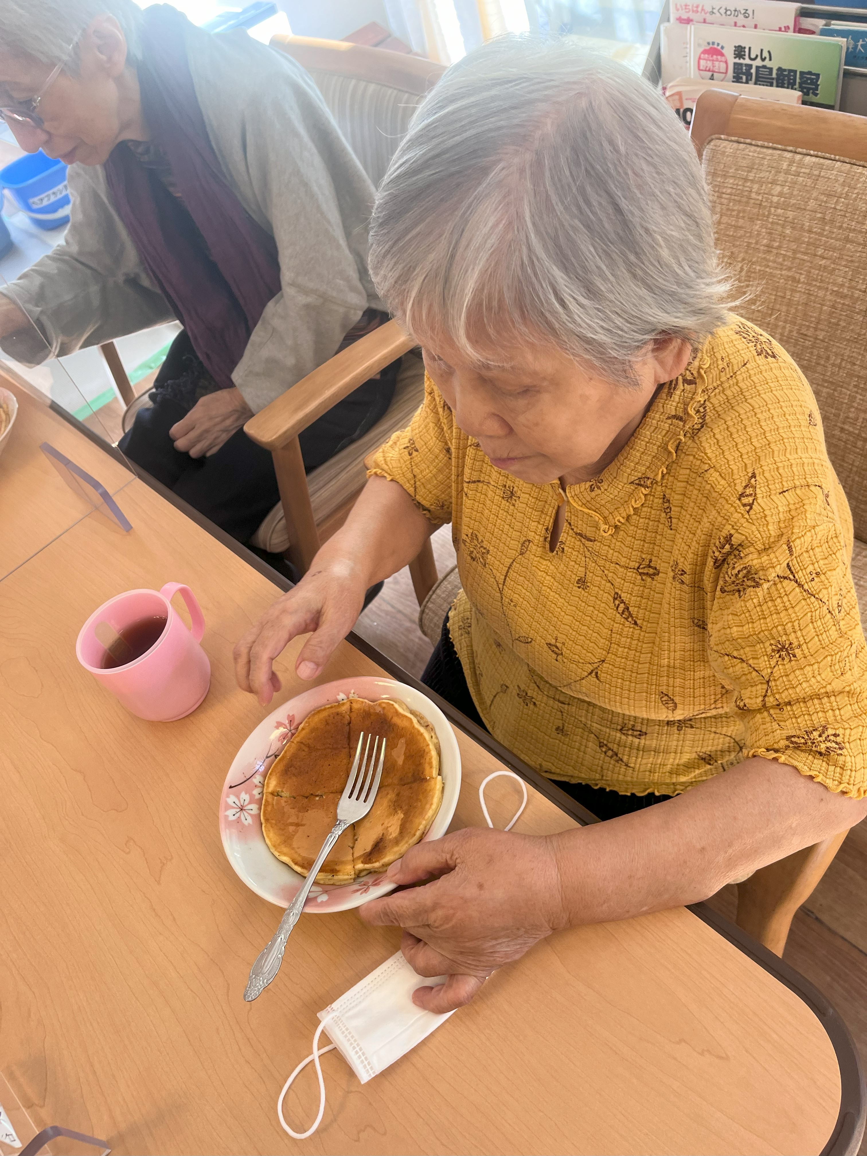 みんなでホットケーキを食べました😋