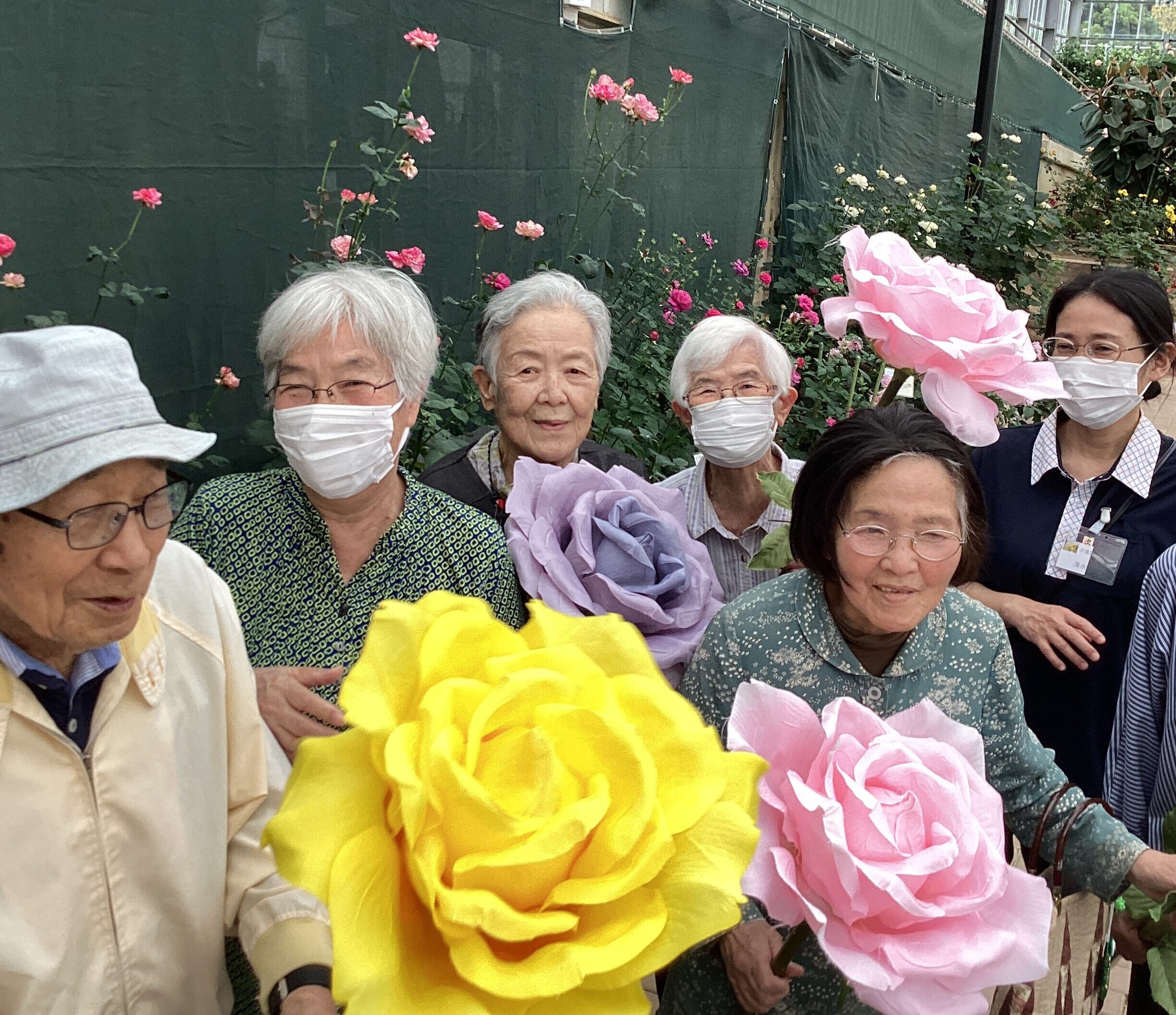 外出レク☀️お花がいっぱい😄ばらの丘公園♦️