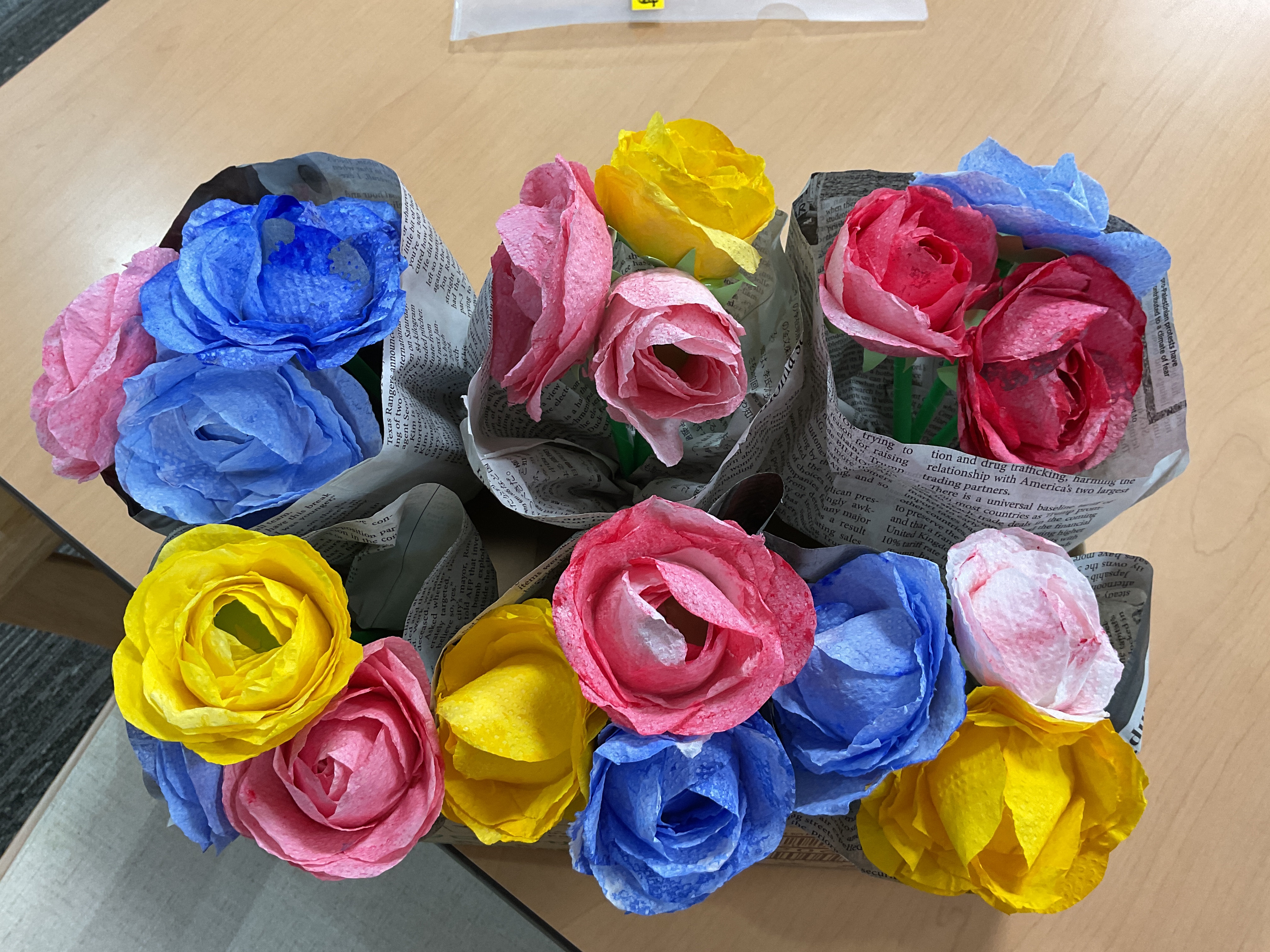 キッチンペーパーでバラの花園🌹✨