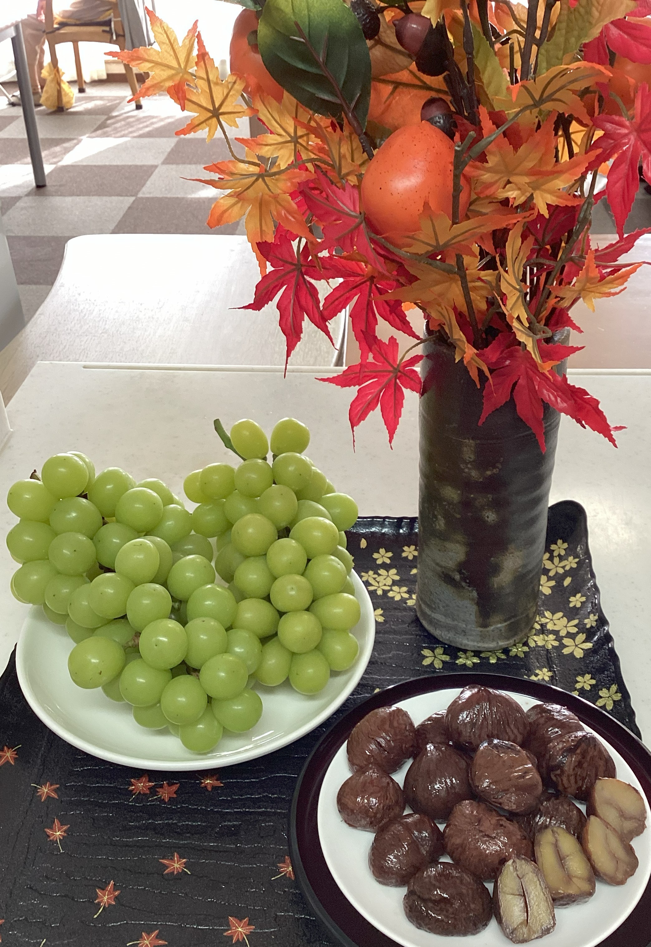 シャインマスカットと栗🌰