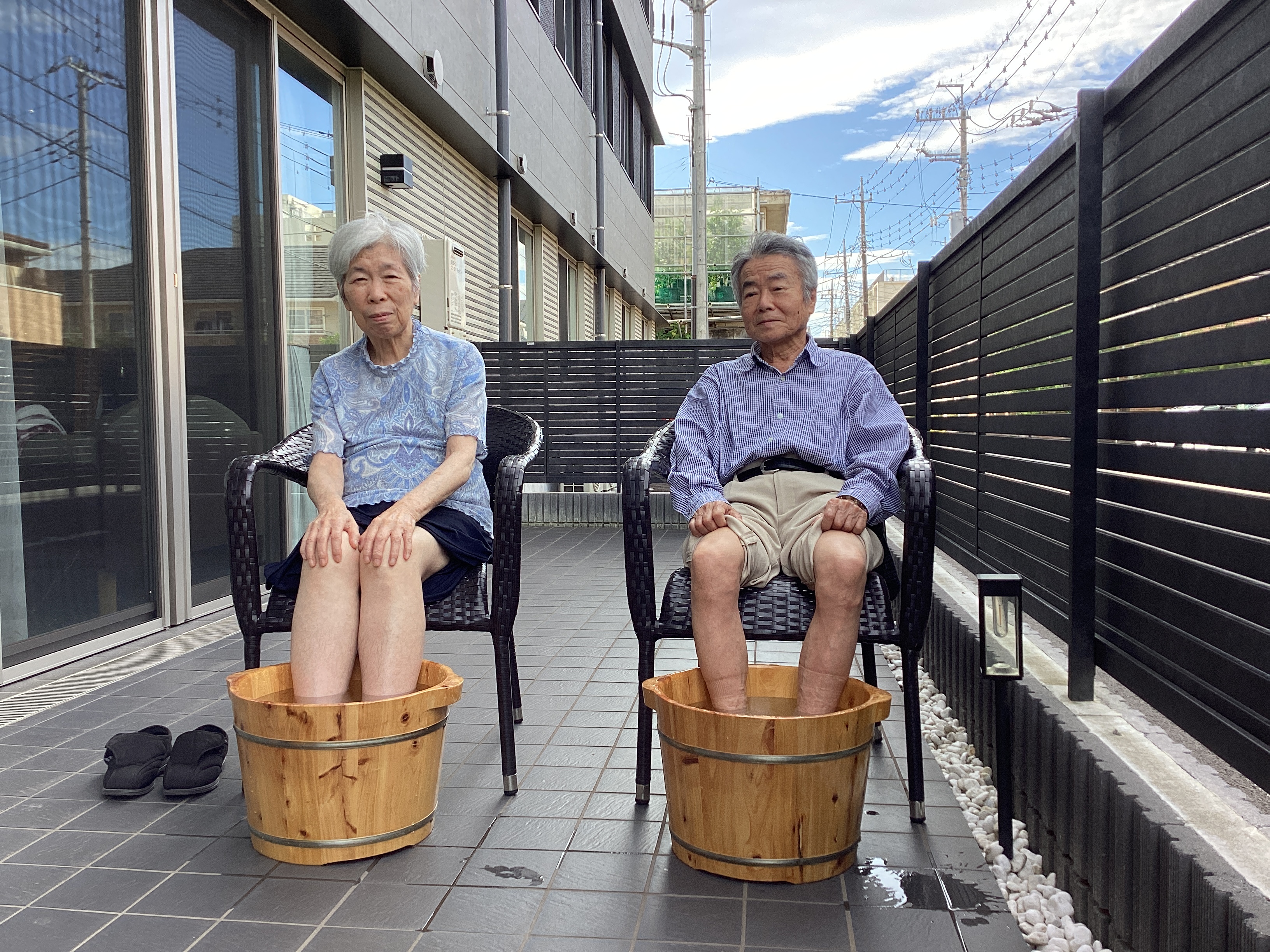 外気浴をしながら足湯🌞