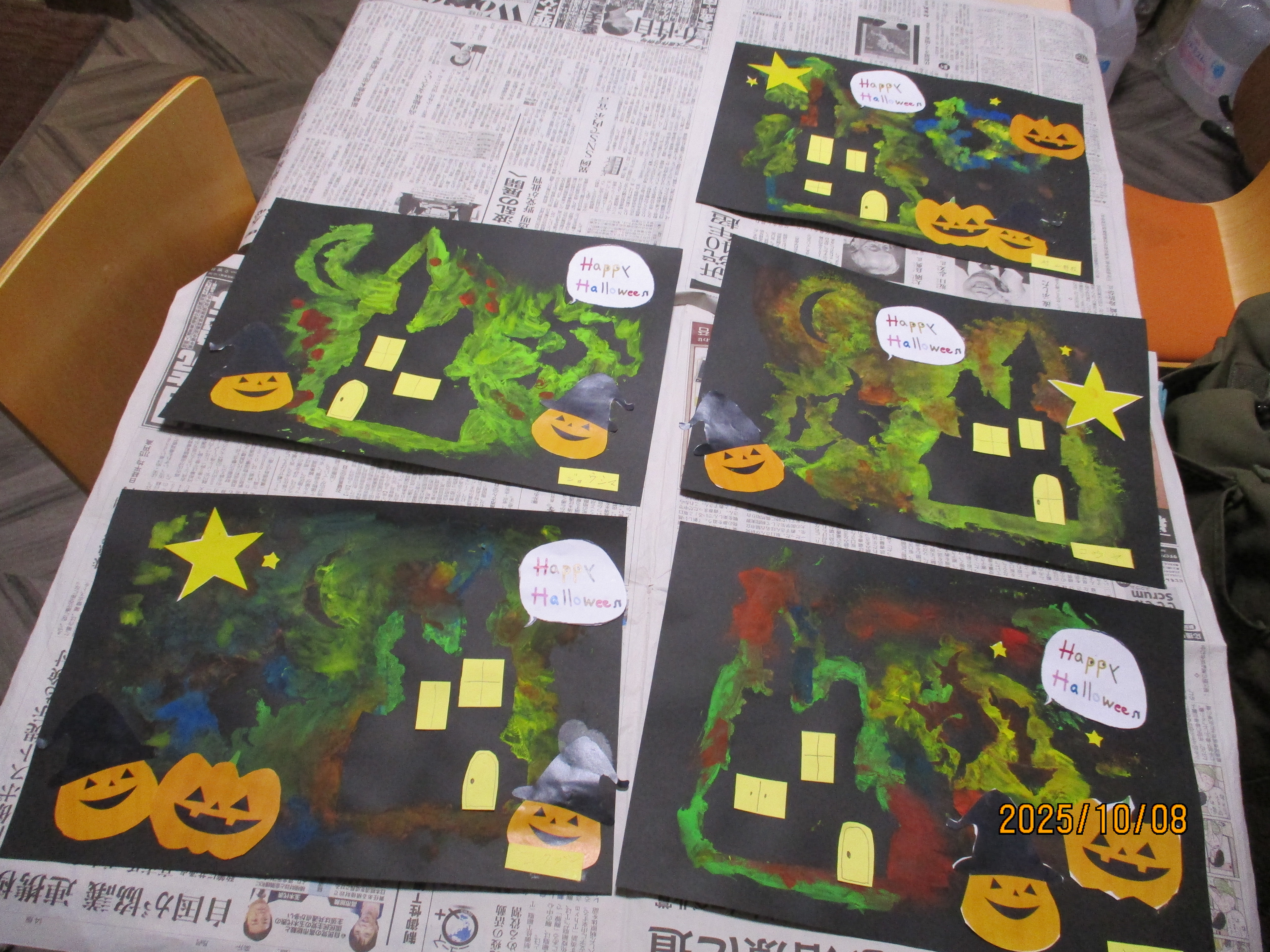 ２階ハロウィーン作品作り２