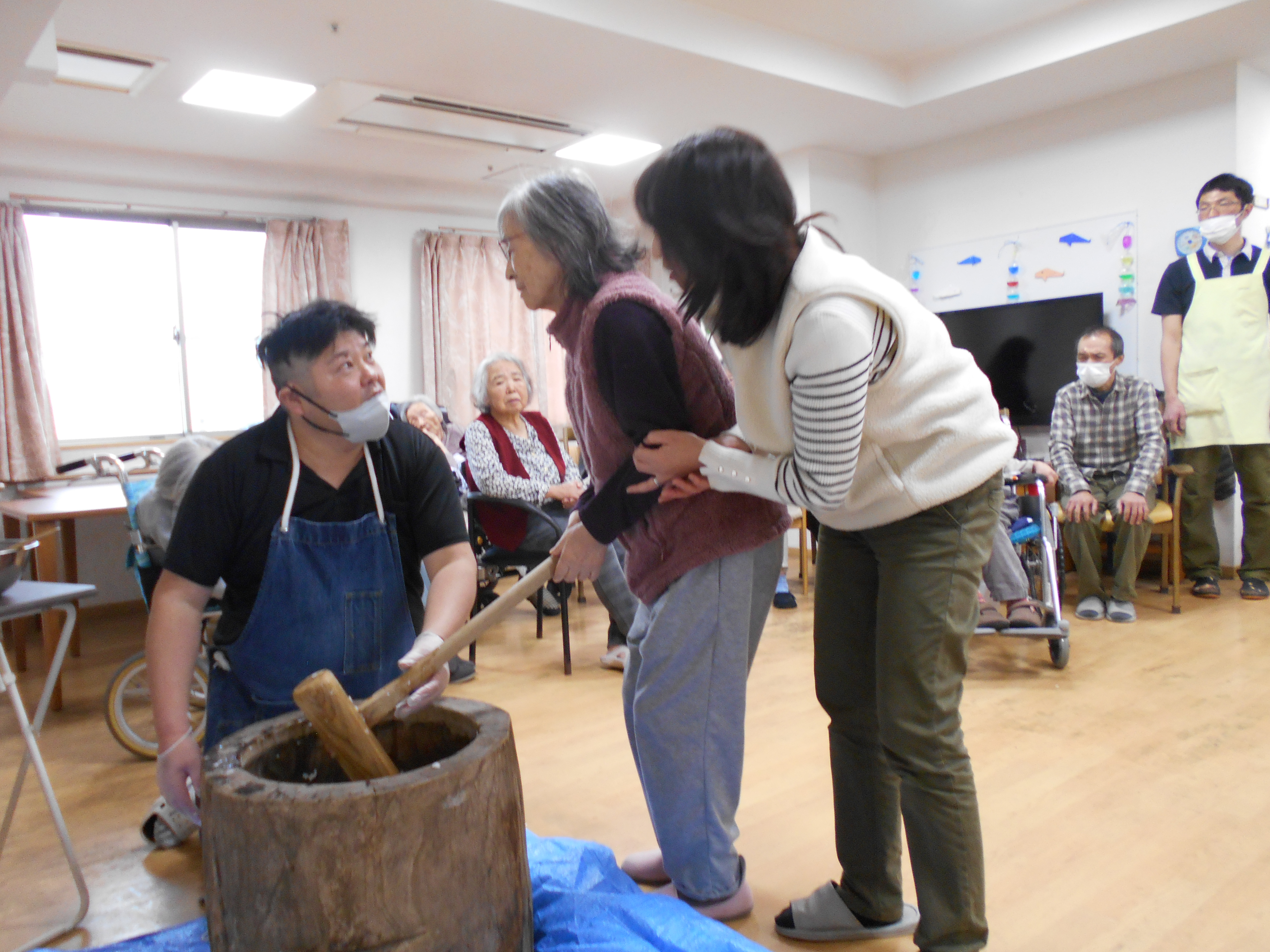 2月7日はお餅つきをおこないました💪