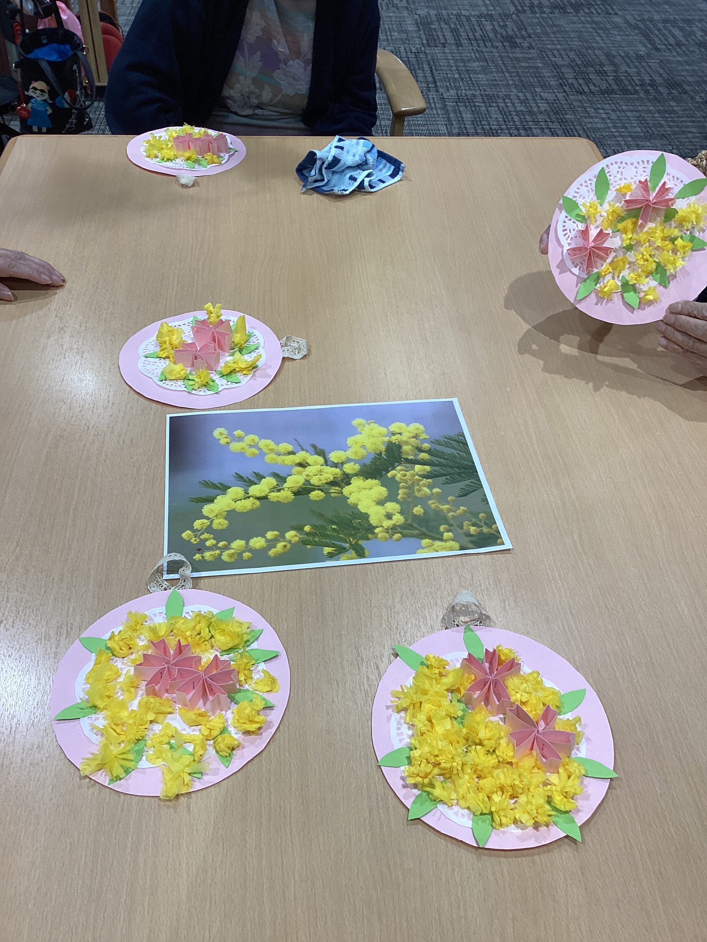 ミモザブーケ作り