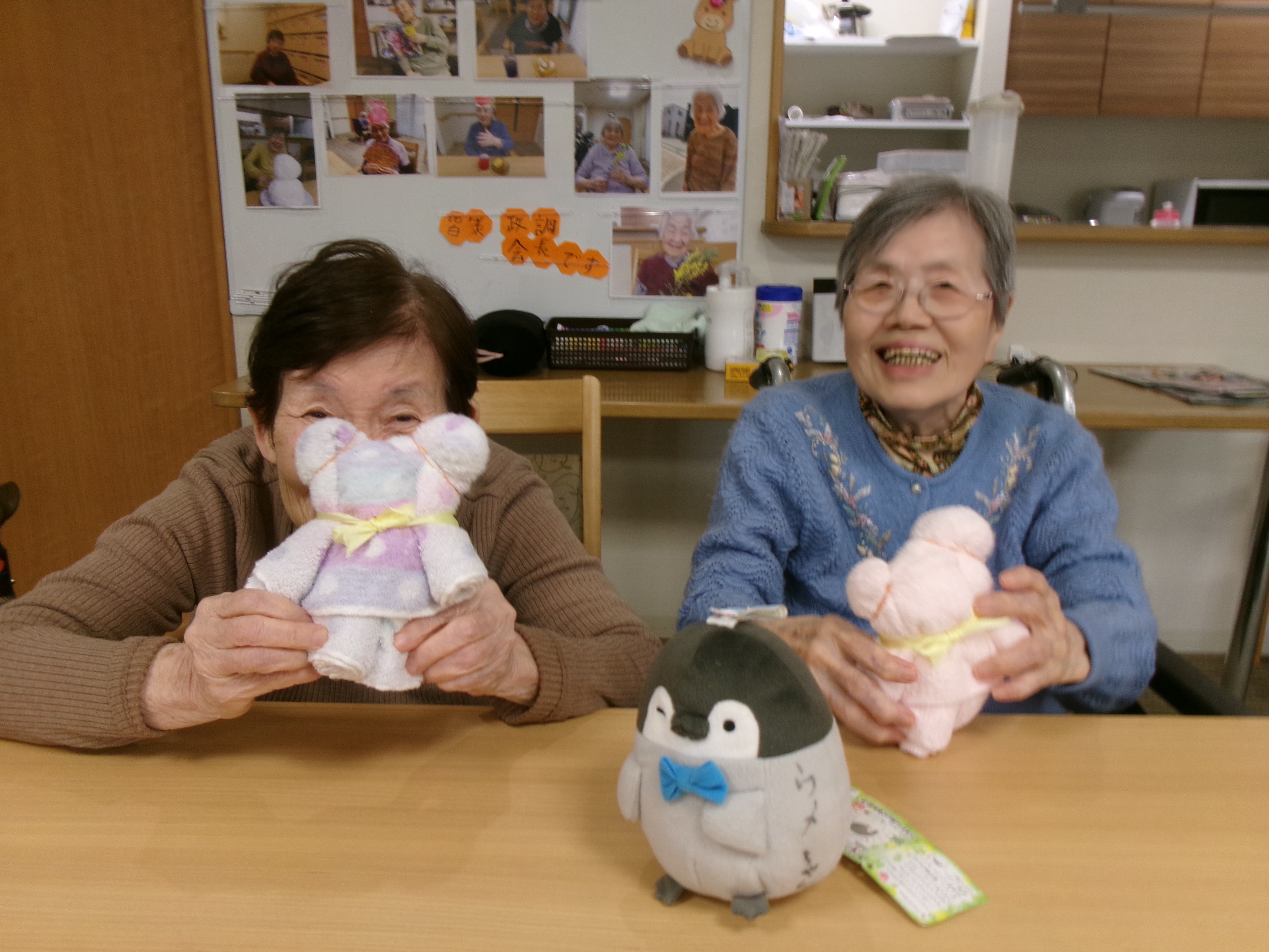 タオルでくまさん作り( •̀ ω •́ )y