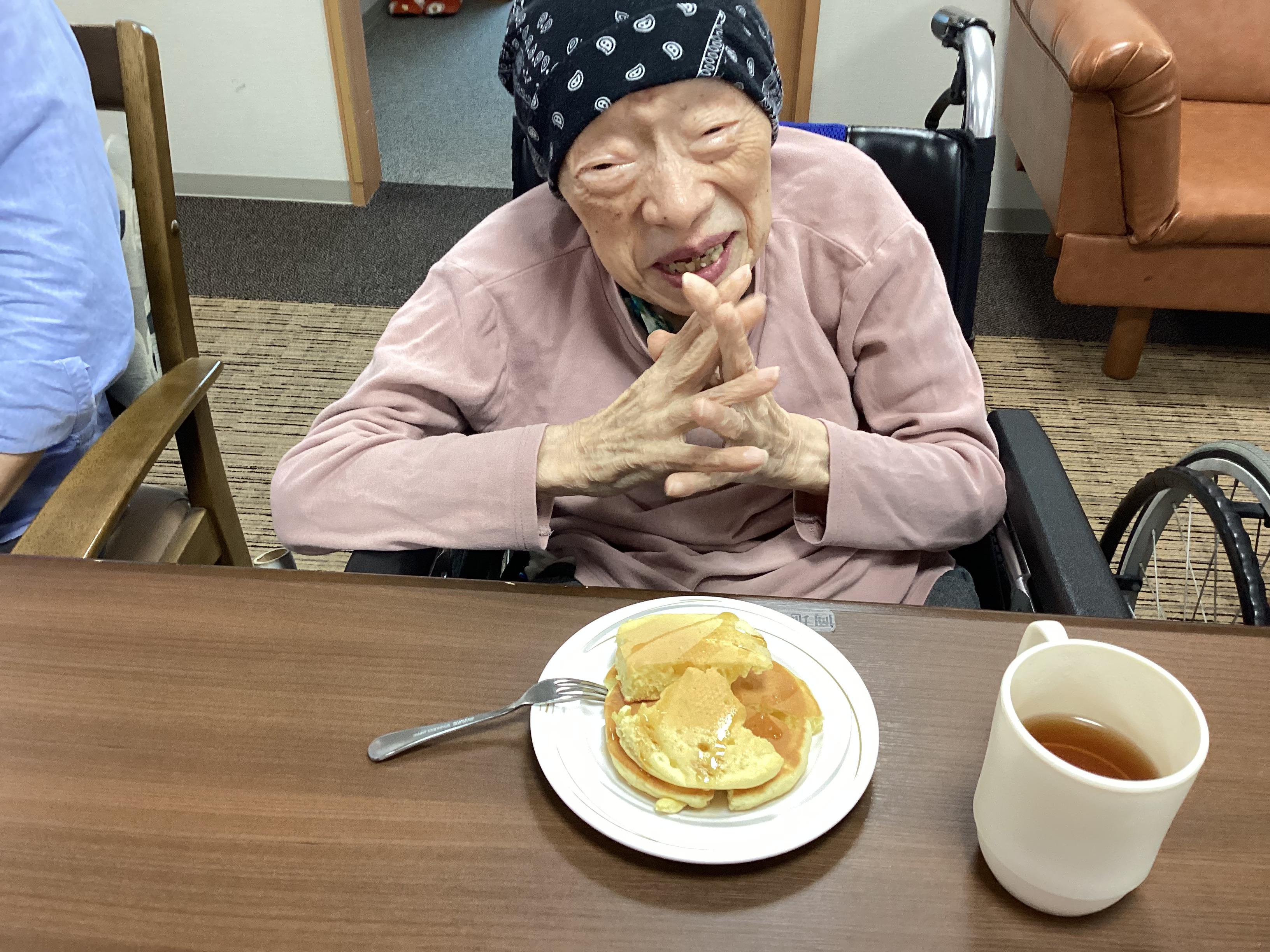 おやつにパンケーキ