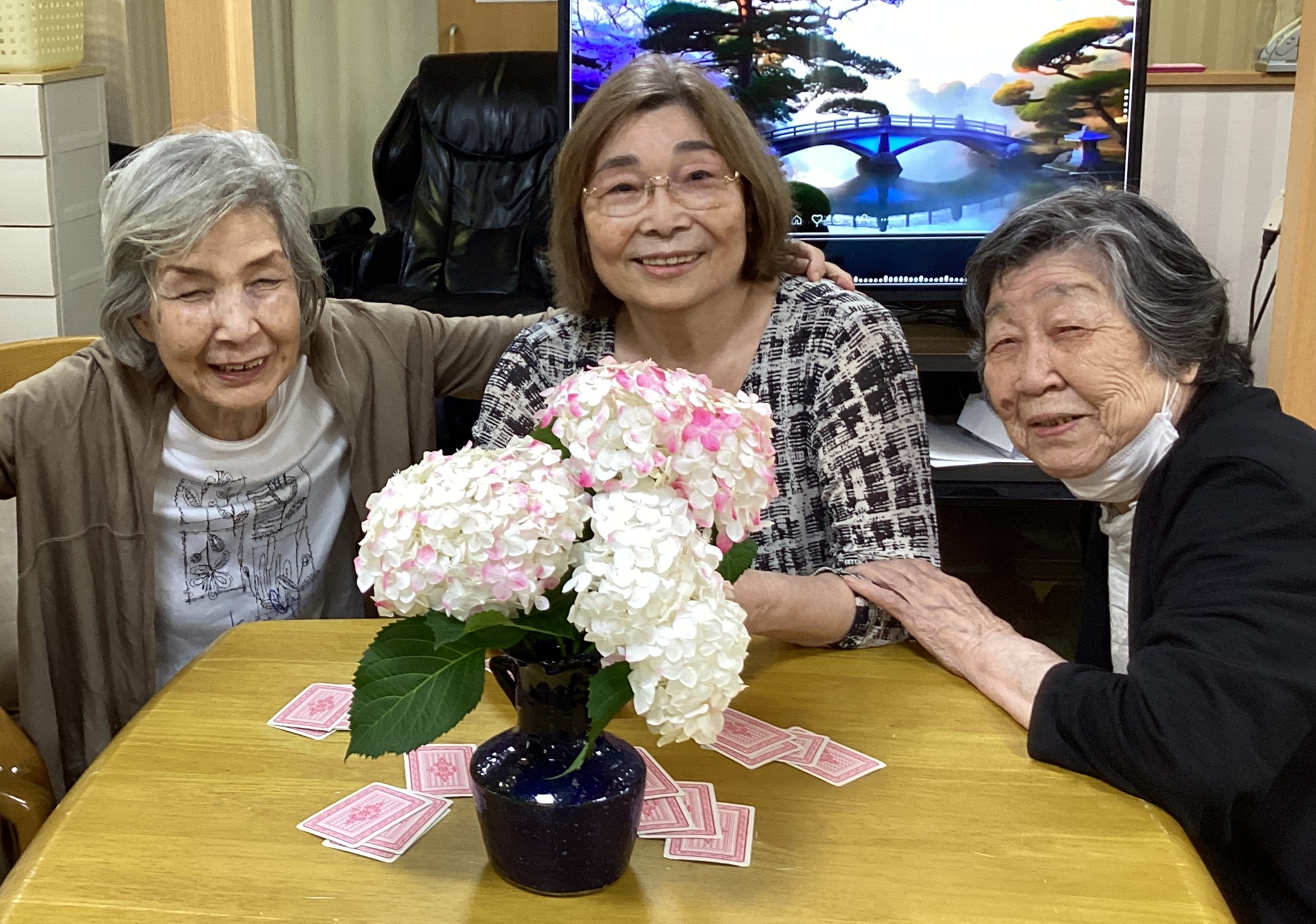 あじさいと一緒に