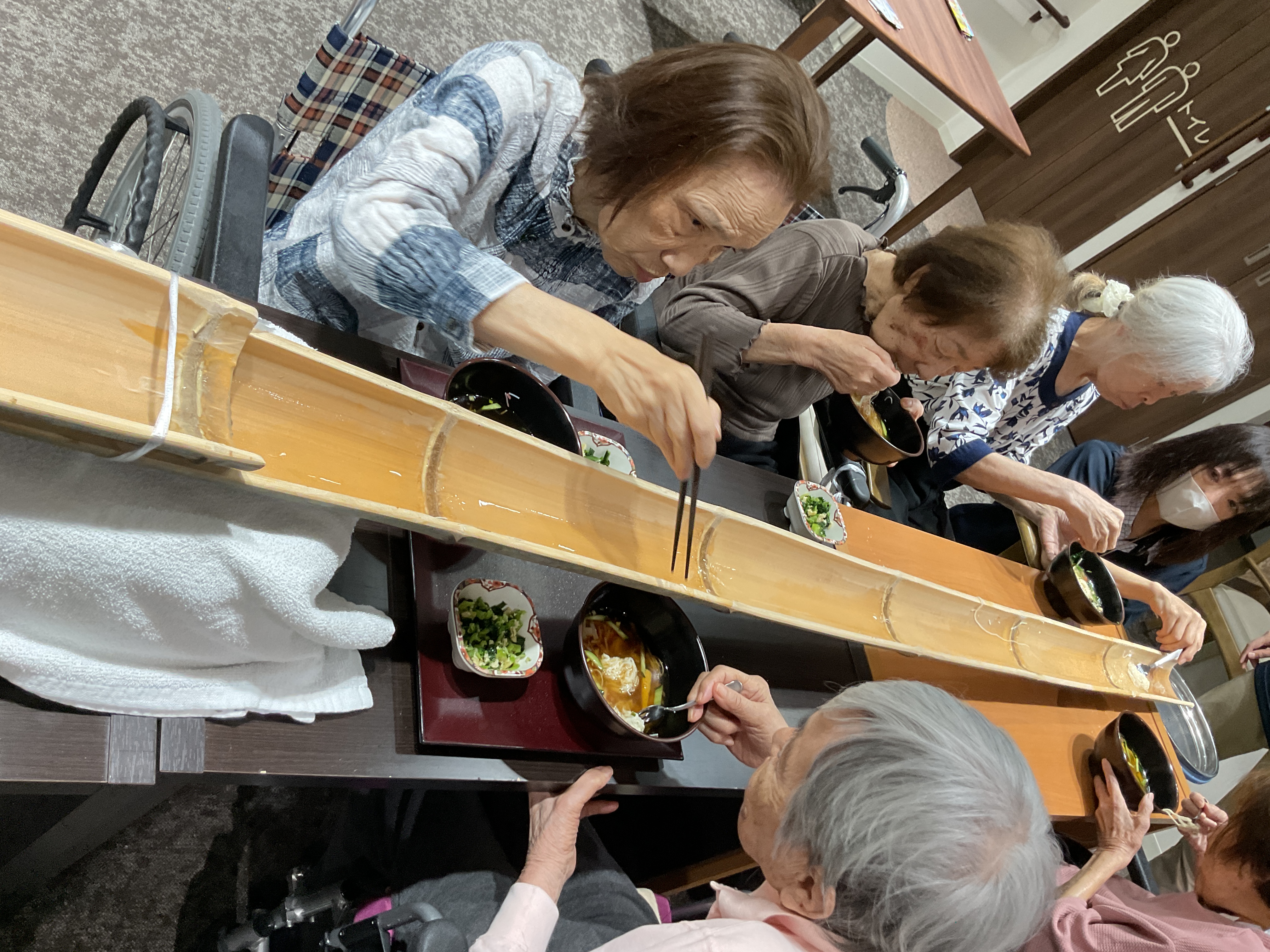 流しそうめん大会開催！