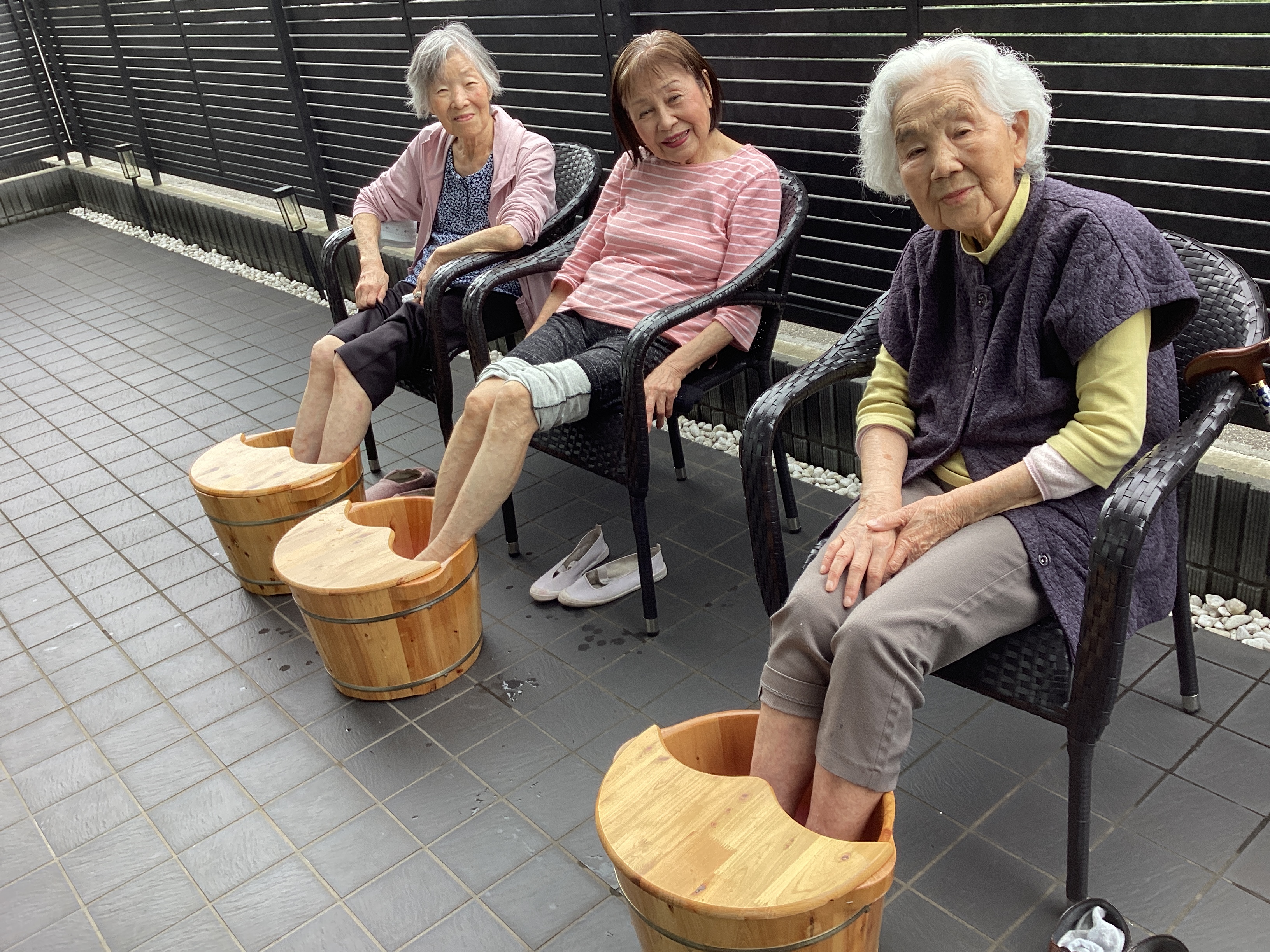足湯でポカポカ